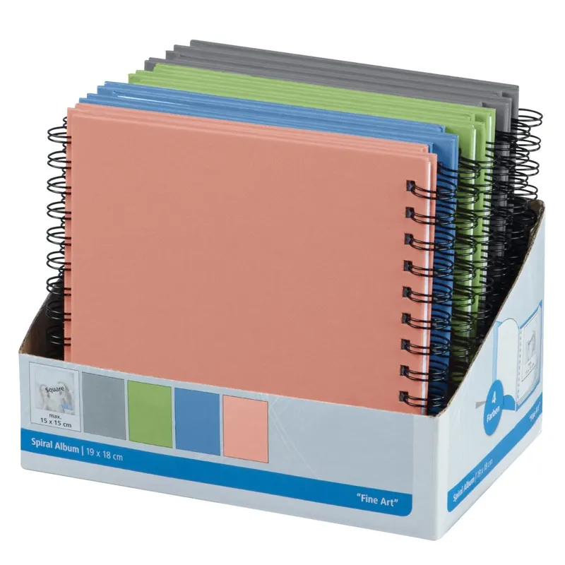 "Fine Art" Spiral Album, 19x18 cm, 30 White Pages, assorted Taniej