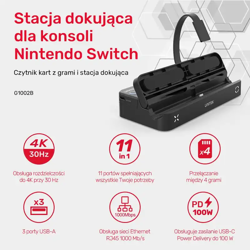 Bestseller Unitek Stacja dokująca do Nintendo Switch 100W 4K