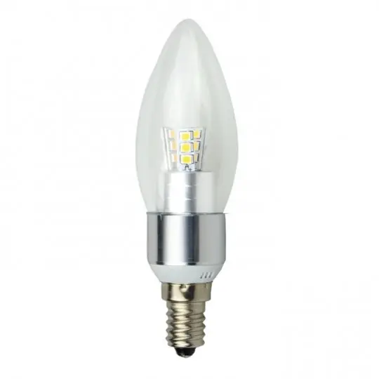 Żarówka LED ART, świecowa clear silver, E14, 4,5W, 320lm, barwa ciepła Wyprzedaż